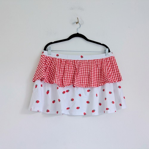 Cute strawberry gingham print - strawberry,