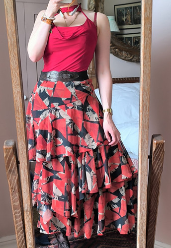 Chiffon tiered maxi - chiffon,